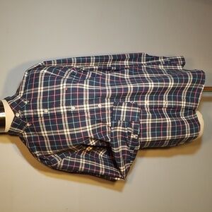 IZOD SHIRT Saltwater Relaxed Classics Long Sleeve M plaid